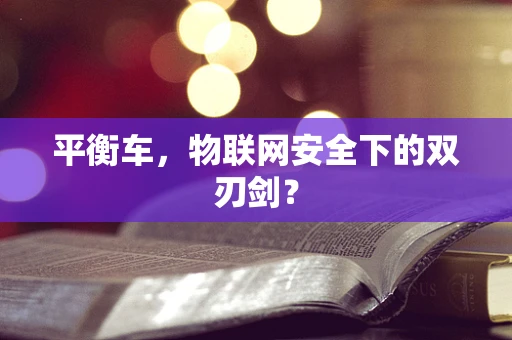 平衡车，物联网安全下的双刃剑？