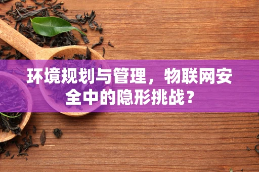 环境规划与管理，物联网安全中的隐形挑战？