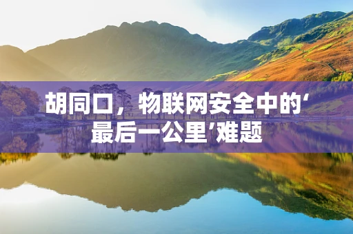 胡同口，物联网安全中的‘最后一公里’难题