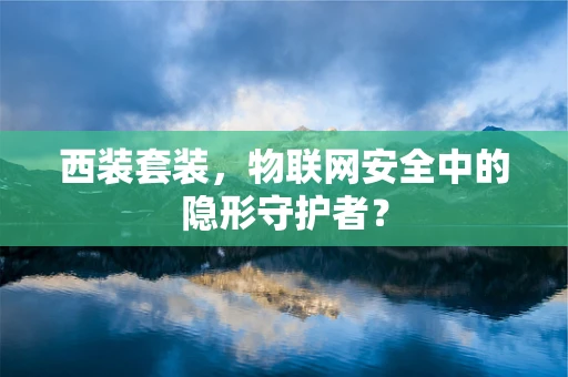 西装套装，物联网安全中的隐形守护者？