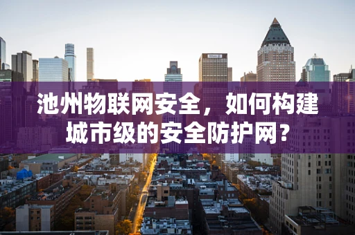 池州物联网安全，如何构建城市级的安全防护网？
