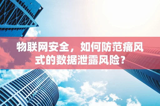 物联网安全，如何防范痛风式的数据泄露风险？