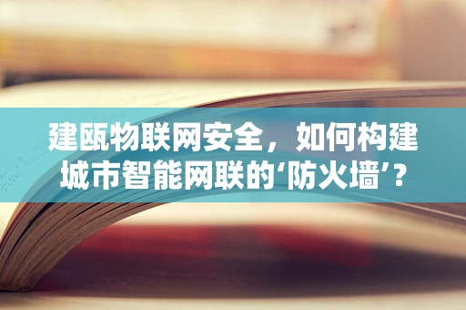 建瓯物联网安全，如何构建城市智能网联的‘防火墙’？