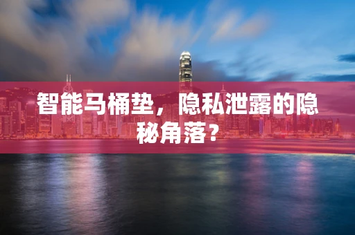 智能马桶垫，隐私泄露的隐秘角落？