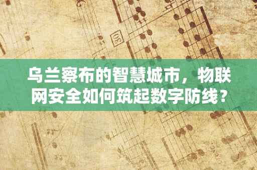 乌兰察布的智慧城市，物联网安全如何筑起数字防线？