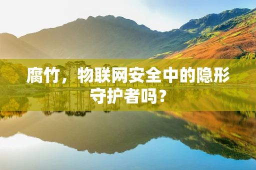 腐竹，物联网安全中的隐形守护者吗？