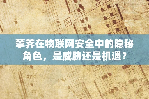 荸荠在物联网安全中的隐秘角色，是威胁还是机遇？