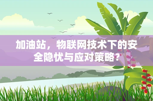 加油站，物联网技术下的安全隐忧与应对策略？