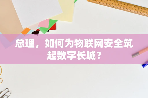 总理，如何为物联网安全筑起数字长城？