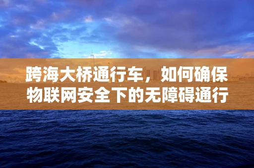跨海大桥通行车，如何确保物联网安全下的无障碍通行？
