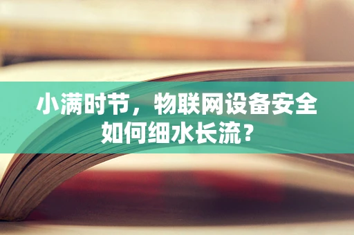 小满时节，物联网设备安全如何细水长流？