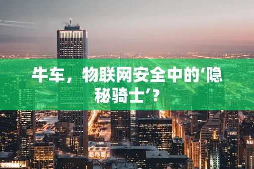 牛车，物联网安全中的‘隐秘骑士’？