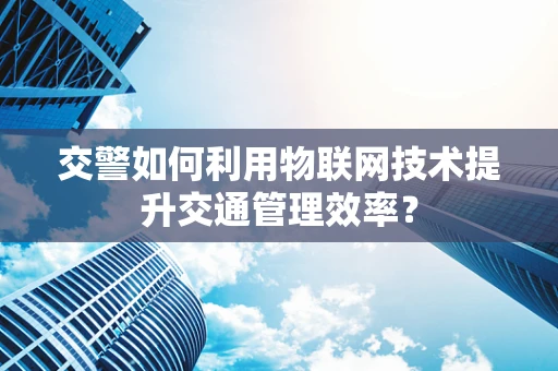 交警如何利用物联网技术提升交通管理效率？
