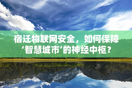 宿迁物联网安全，如何保障‘智慧城市’的神经中枢？
