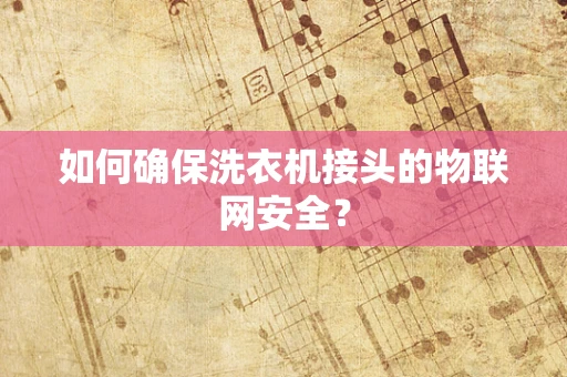 如何确保洗衣机接头的物联网安全？