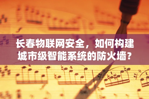 长春物联网安全，如何构建城市级智能系统的防火墙？