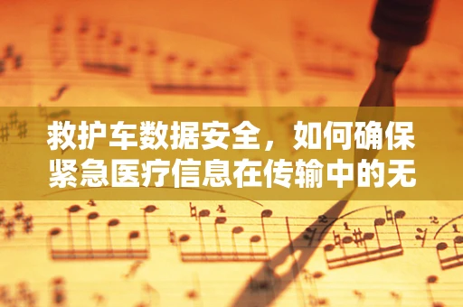 救护车数据安全，如何确保紧急医疗信息在传输中的无虞？