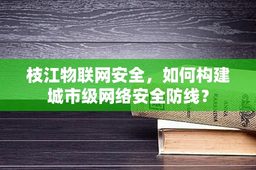 枝江物联网安全，如何构建城市级网络安全防线？