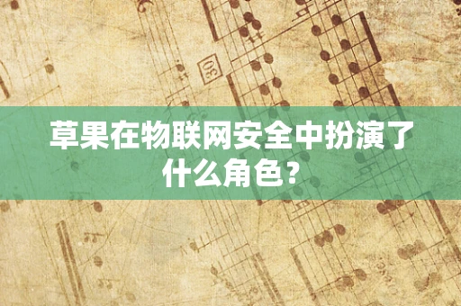 草果在物联网安全中扮演了什么角色？
