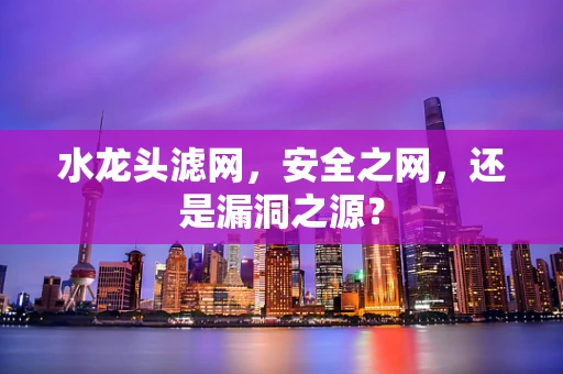 水龙头滤网，安全之网，还是漏洞之源？