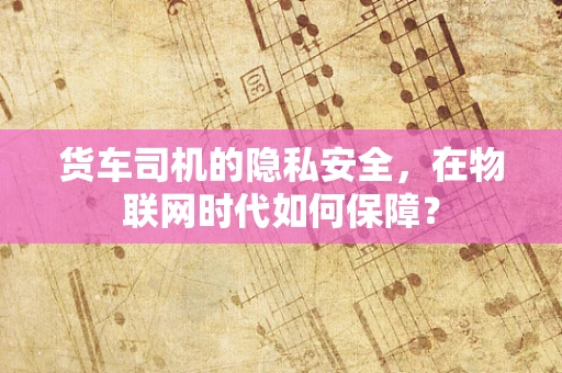 货车司机的隐私安全，在物联网时代如何保障？