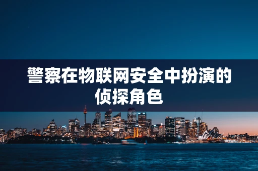 警察在物联网安全中扮演的侦探角色